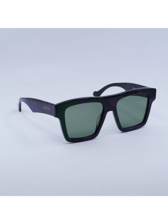 Gucci GG0962S 014 Sunglasses Purple Square Frame, Green Lenses main image 7